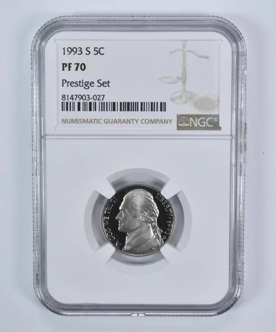 1993-S Jefferson Nickel Prestige Set PF70 NGC Brown Label