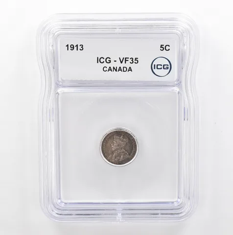 1913 Canada 5 Cents VF35 ICG Beautiful Tone *5350