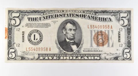 1934 A $5 San Francisco CA FRN Hawaii Issue Brown Seal Fr#2302 Mule *9614