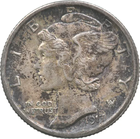 1917-S Mercury Dime a4918