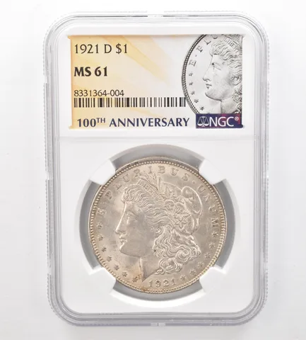 1921-D Morgan Silver Dollar MS61 NGC Beautiful Tone Reverse *7427