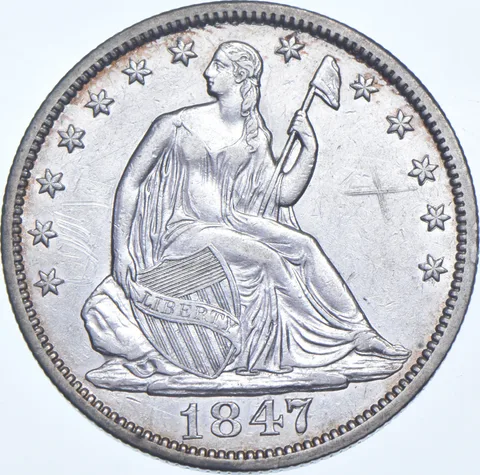 1847 Seated Liberty Half Dollar a9449