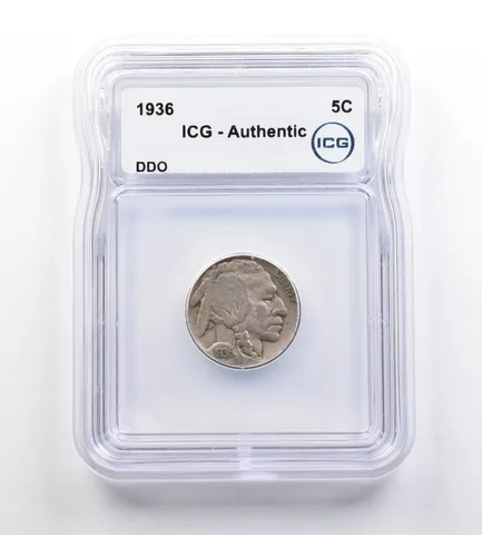 1936 Indian Head Buffalo Nickel DDO Authentic ICG *9187