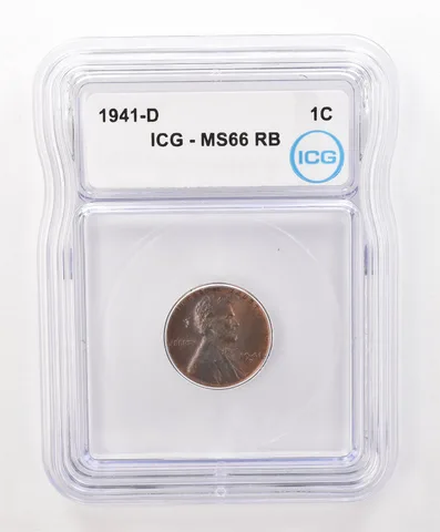 1941-D Lincoln Wheat Cent MS66 RB ICG Beautiful Tone a6654