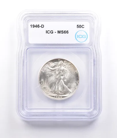 1946-D Walking Liberty Half Dollar MS66 ICG a6942