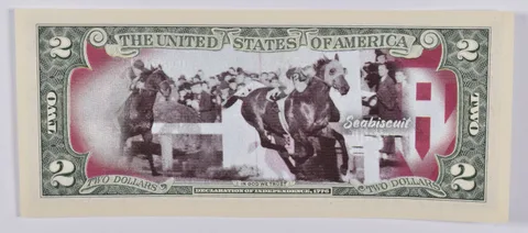 2017 $2 Colorized US Note Race Horse - Seabiscuit Custom Printed FRN
