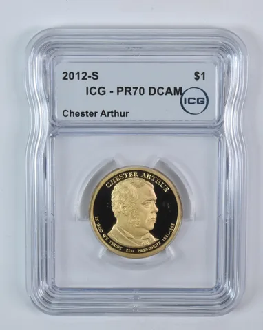 2012-S Presidential $1 Chester Arthur PR70 DCAM ICG