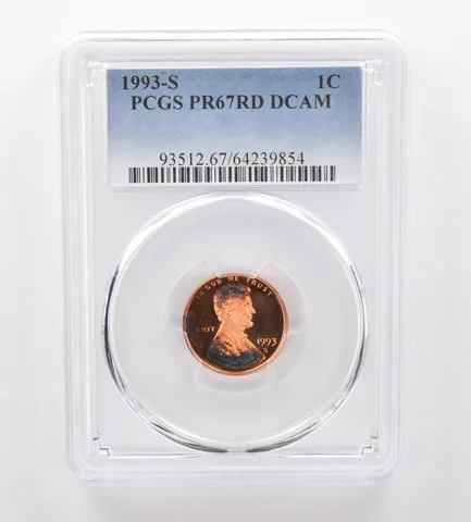 1993-S Lincoln Memorial Cent PR67 RD DCAM PCGS Beautiful Tone *2086