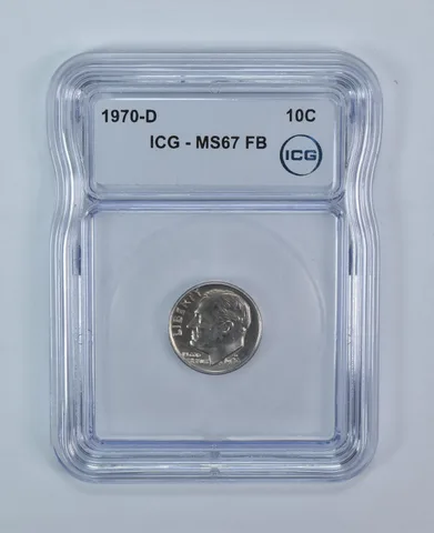 1970-D Roosevelt Dime MS67 FB ICG
