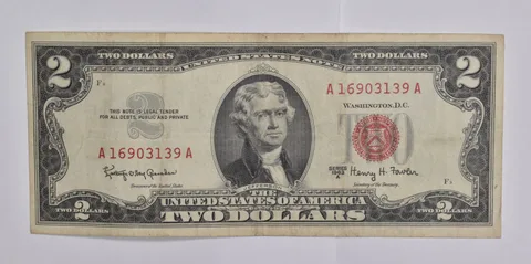 $2 1963-A RED SEAL US United States Note Avg Circ