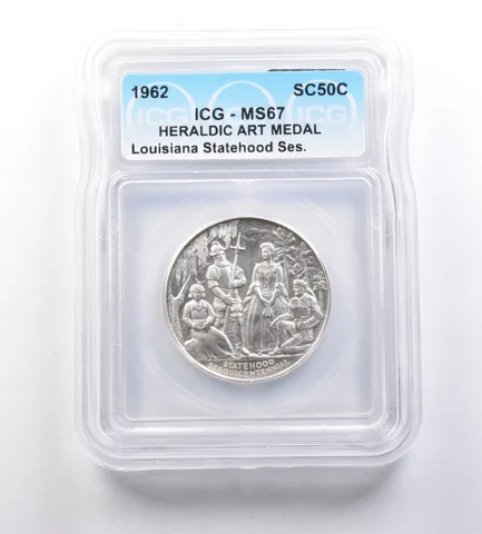 1962 So-Called Half Dollar Louisiana Statehood Sesquicentennial MS67 ICG *7172