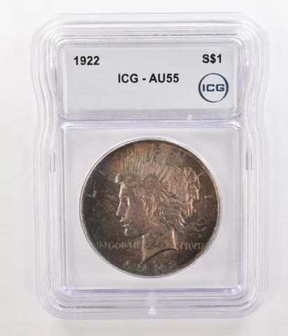 1922 Peace Silver Dollar AU55 ICG Beautiful Tone *4773