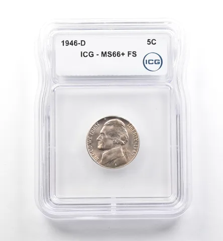 1946-D Jefferson Nickel MS66+ FS ICG *7486