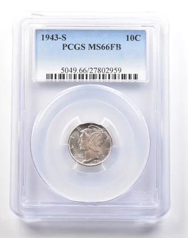 1943-S Mercury Dime MS66 FB PCGS Great Color *1855