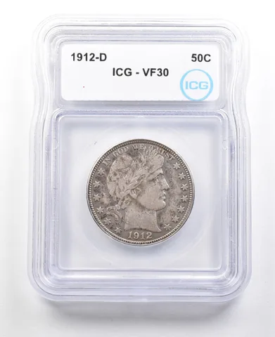 1912-D Barber Half Dollar VF30 ICG *3552