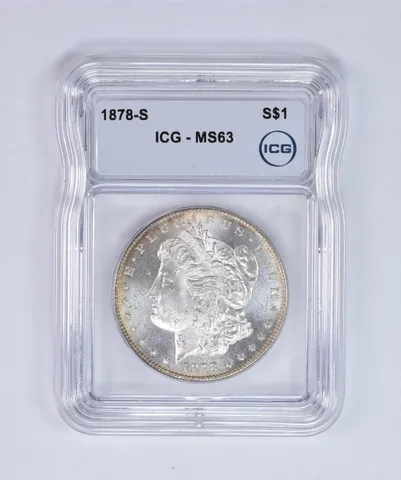 1878-S Morgan Silver Dollar MS63 ICG Peripheral Tone *8007