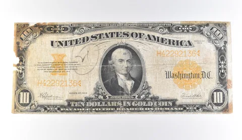 1922 $10 Gold Certificate Large Note Yellow Seal *9703