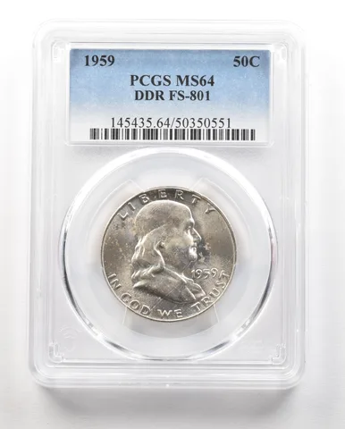 1959 Franklin Half Dollar DDR FS-801 MS64 PCGS a4853