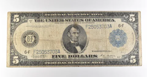 1914 $5 Atlanta GA FRN Blue Seal Large Note Fr#867a *4642