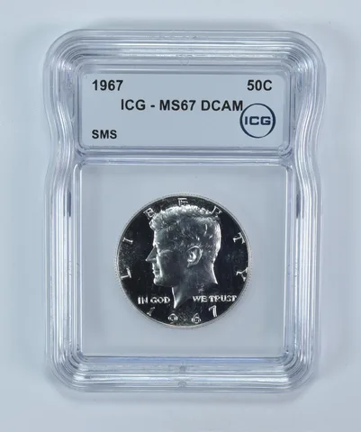 1967 Kennedy Half Dollar SMS MS67 DCAM ICG