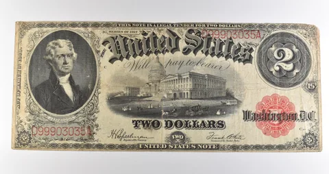 1917 $2 Legal Tender Large Note Red Seal *3564