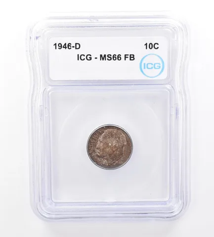 1946-D Roosevelt Dime MS66 FB ICG Beautiful Tone *1693