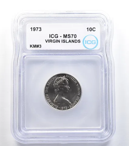 1973 Virgin Islands 10 Cents KM#3 MS70 ICG *7982