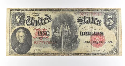 1907 $5 Legal Tender Red Seal Large Note Fr#85 *4697