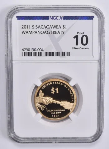 2011-S Sacagawea $1 Wampanoag Treaty Proof 10 UCAM NGC X NGCX