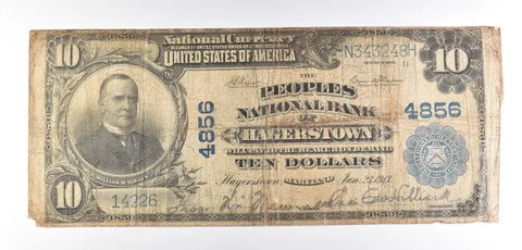1902 $10 Hagerstown, MD National Currency Note Large Note 4856 *6023