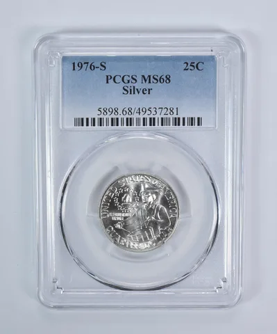 1976-S Washington Quarter Silver MS68 PCGS Blue Label