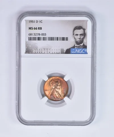 1951-D Lincoln Wheat Cent MS66 RB NGC Beautiful Tone *8063