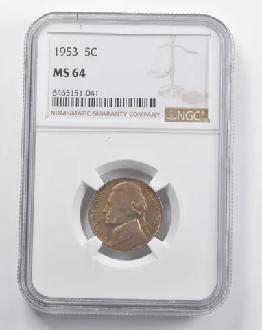 MS64 1953 Jefferson Nickel NGC a5762
