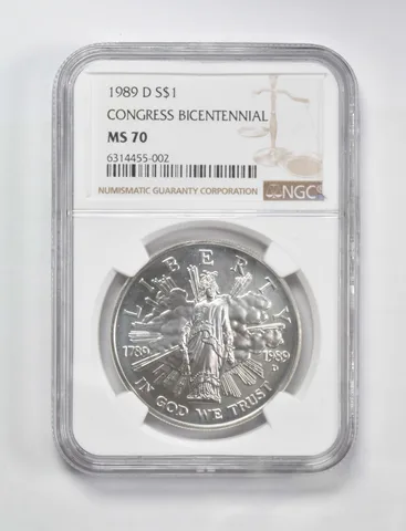 1989-D Congress Bicentennial Commemorative $1 MS70 NGC Brown Label