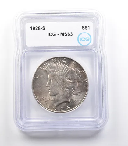 1928-S Peace Silver Dollar MS63 ICG a2368