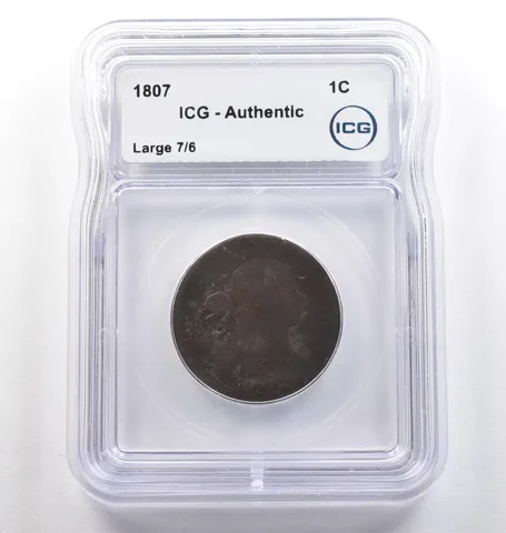 1807 Draped Bust Large Cent Large 7/6 Authentic ICG *4099
