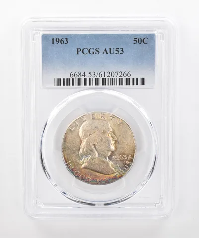 1963 Franklin Half Dollar AU53 PCGS Beautiful Tone *1457