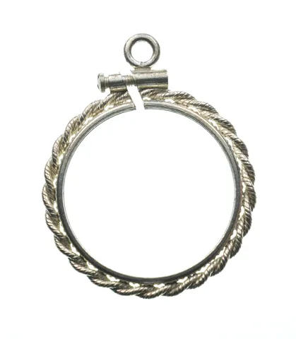 Sterling Silver 18 MM Coin Bezel Pendant Frame Edge *2371