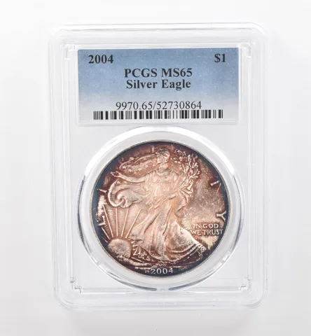 2004 American Silver Eagle MS65 PCGS Beautiful Tone *1774