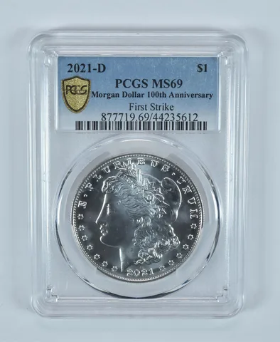 2021-D Morgan Silver Dollar First Strike MS69 PCGS Blue Label