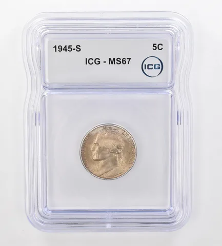 1945-S Jefferson Nickel MS67 ICG Beautiful Tone *0891