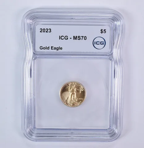 2023 $5 American Gold Eagle 1/10 Oz Gold MS70 ICG