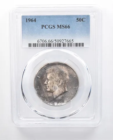 1964 Kennedy Half Dollar MS66 PCGS Beautiful Blue Tone *7679