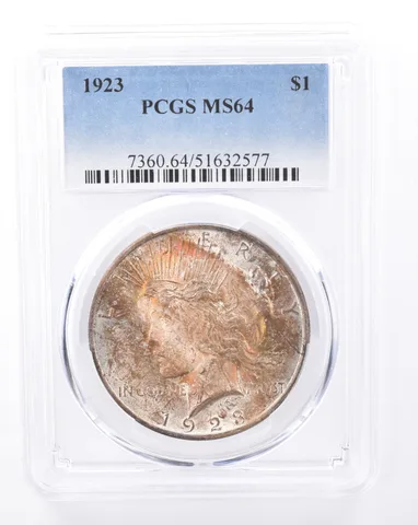 1923 Peace Silver Dollar MS64 PCGS Beautiful Tone *9437