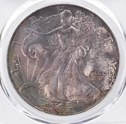 2002 American Silver Eagle MS66 PCGS Beautiful Tone *1398