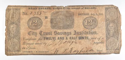 1840 12 1/2 Cents Baltimore MD Trust Savings Institution Obsolete Note *8556