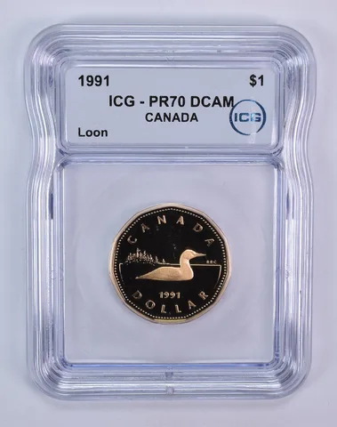 1991 Canada 1 Dollar Loon PR70 DCAM ICG