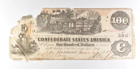 1862 $100 Confederate States Of America T-39 Large Note *8609