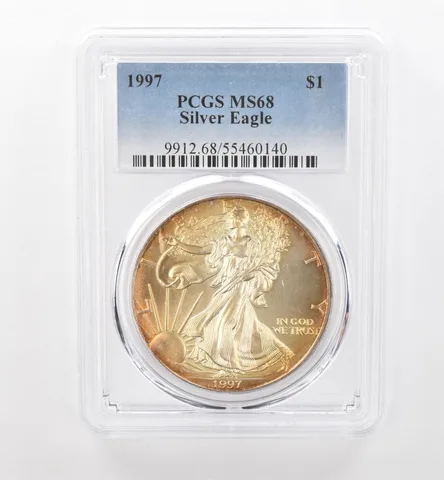1997 American Silver Eagle MS68 PCGS Beautiful Tone *1747