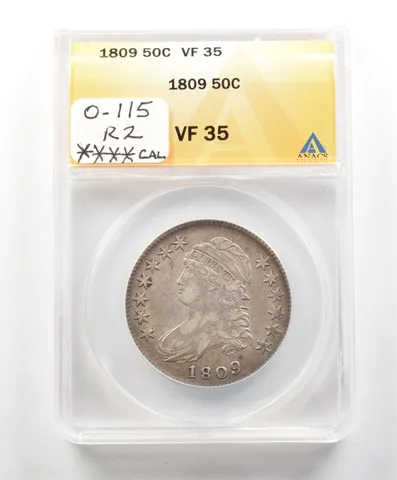 1809 Capped Bust Half Dollar VF35 ANACS *4912